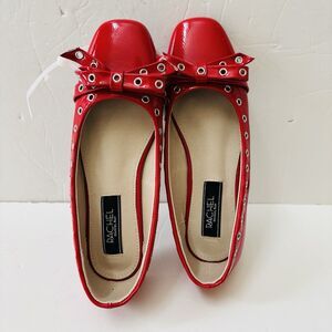 RACHEL ROY WOMEN'S FLATS BALLET RED EYELET SIZE 6 M BLINK SLIP ON BOW SHOES NEW